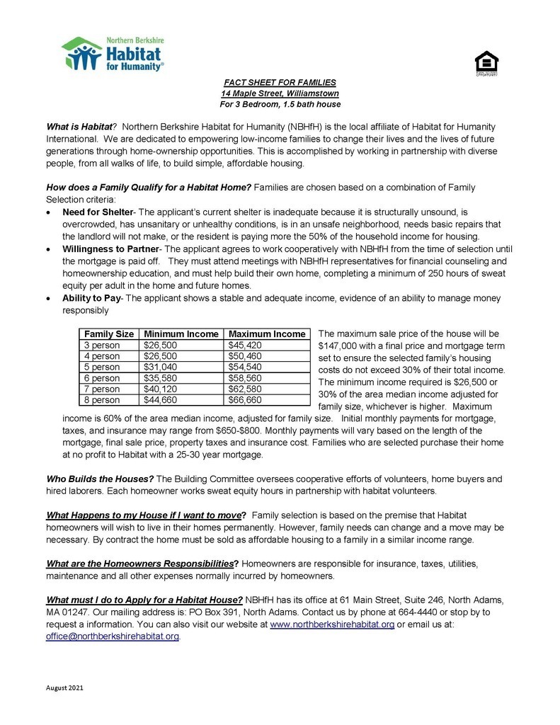 Habitat for Humanity Fact Sheet