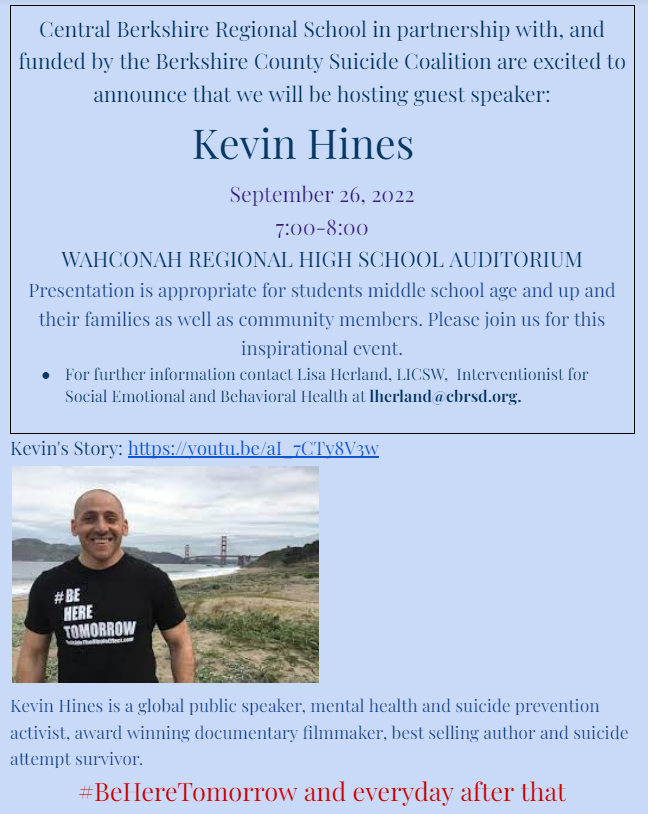 Guest Speaker Kevin Hines