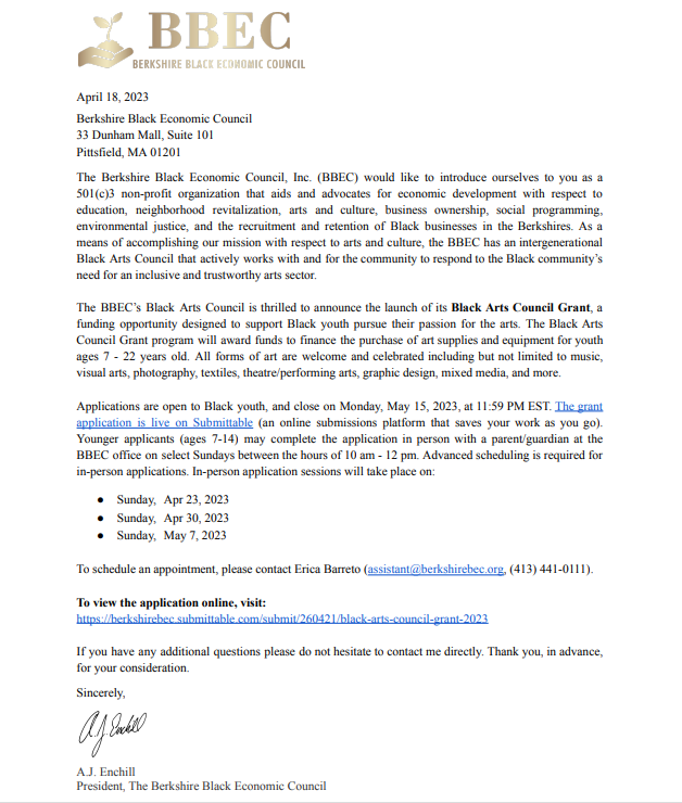 BBEC Letter